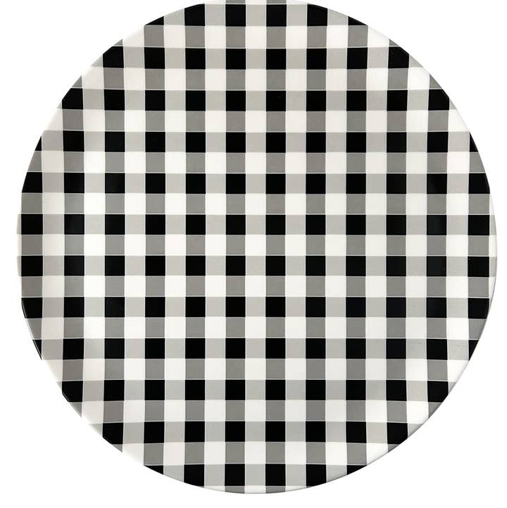 Xenia Taler - Wholesale Dinner Plate - Gingham Black Dinner Plate - Set of 4  0