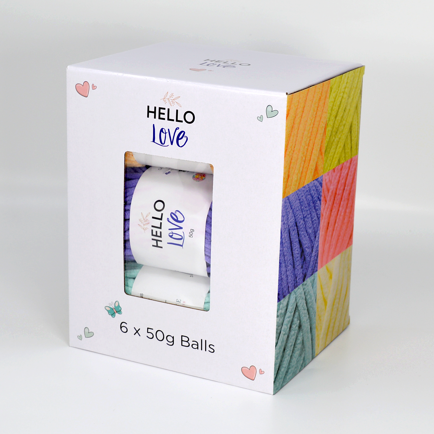 Creative World of Crafts - Wholesale Yarn - Hello Love Blanket Yarn Gift Box 6 Pastel colours x 50g3