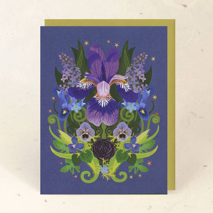 Little Gold Fox Designs - Wholesale Gewone wenskaart - Iris & Lieveheersbeestje Papieren Wenskaart0