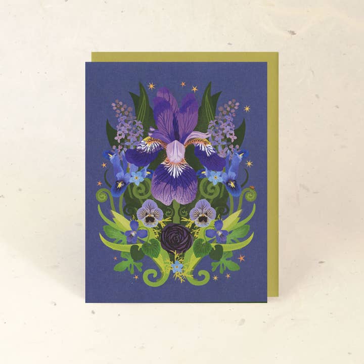 Little Gold Fox Designs - Wholesale Everyday Greeting Card - Iris & Ladybug Paper Greeting Card