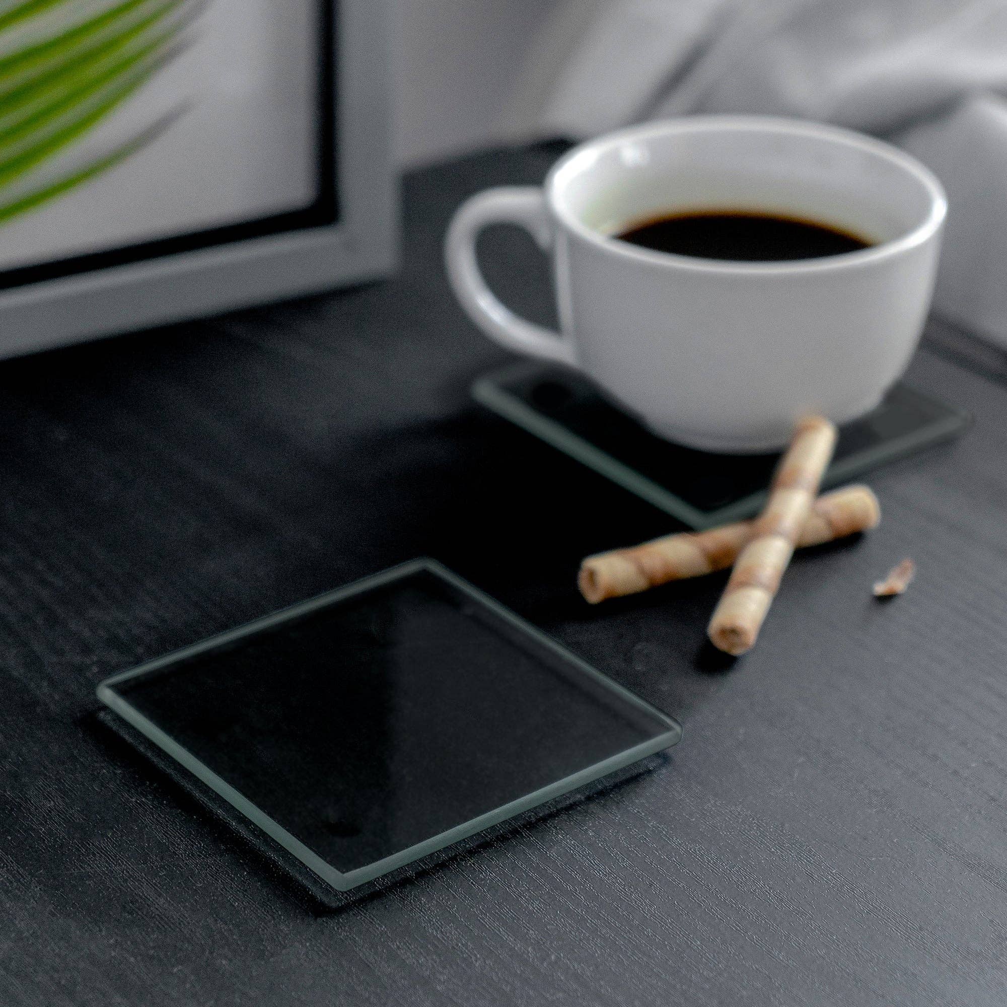 Rinkit Ltd – wholesale Coasters – Harbour Housewares Square Glass Coaster - Black1