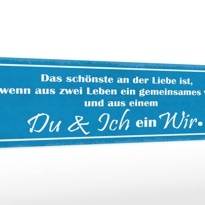 Femer - Wholesale Sign - Wooden sign saying 46x10 cm Liebe zwei Leben Du Ich ein Wir deco sign