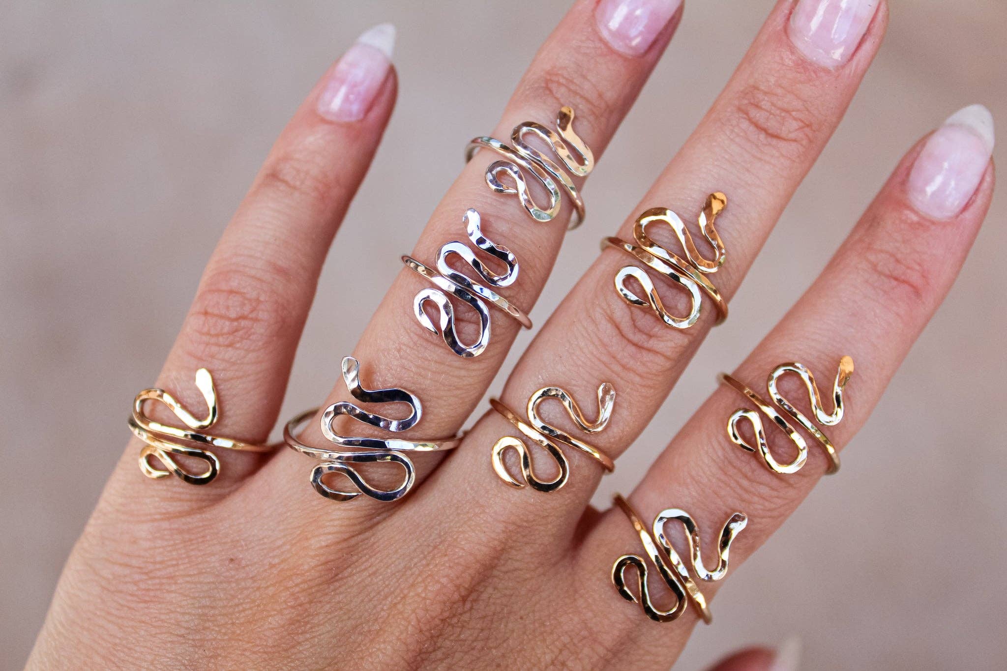 Dazed and Topazed - Wholesale Cocktail/Statement Ring - Serpent Adjustable Rings8