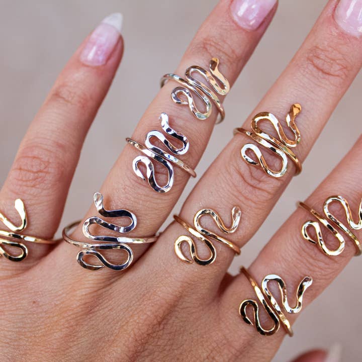 Dazed and Topazed - Wholesale Cocktail/Statement Ring - Serpent Adjustable Rings8
