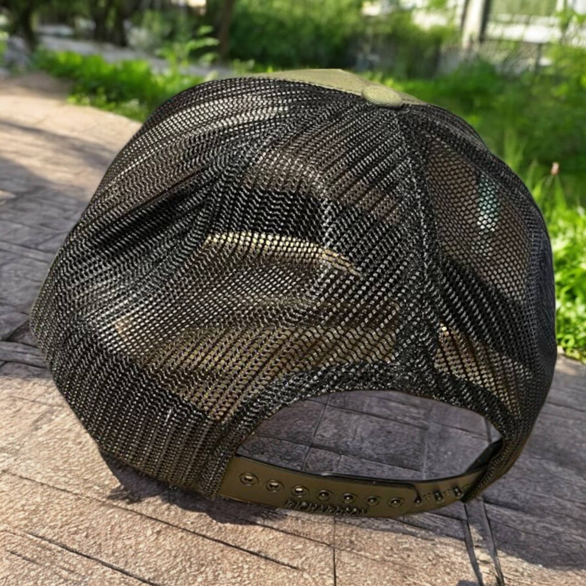 Handmadeohio - Wholesale Trucker Hat - Men's - Richardson 112 Snapback Hat, Olive Drab American flag Cross3