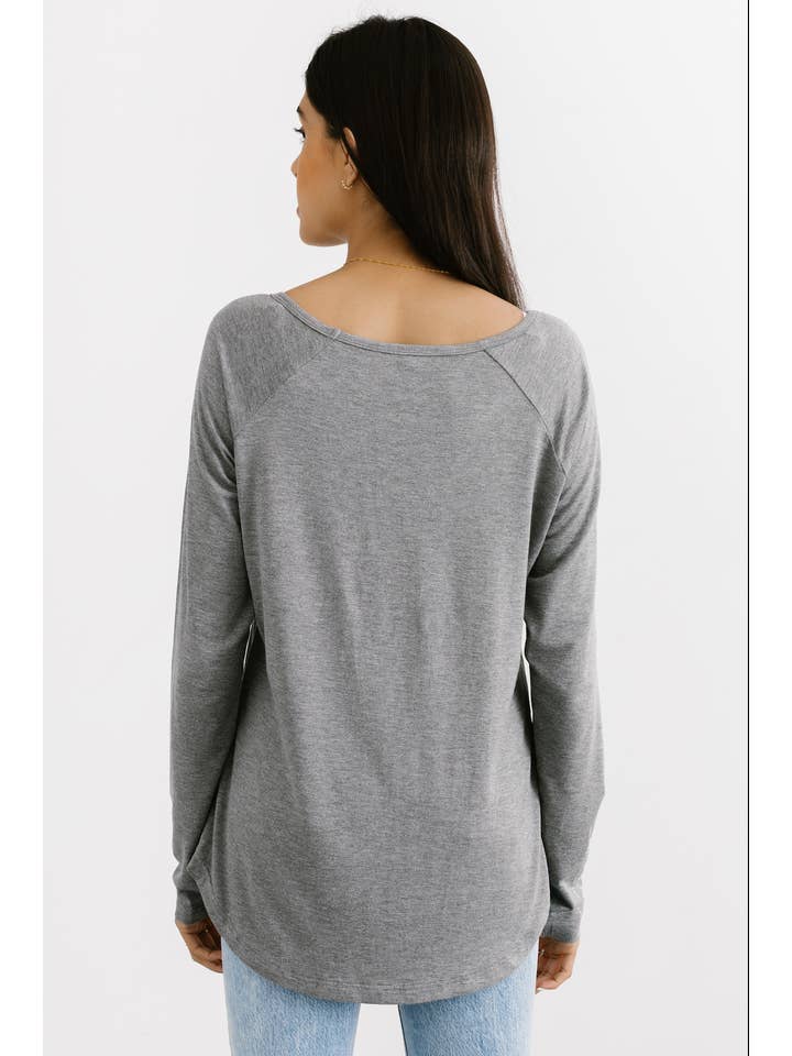 The Roster - Wholesale Sweatshirt – Women's - Brave & Kind Long Sleeve- Pebble Grey4