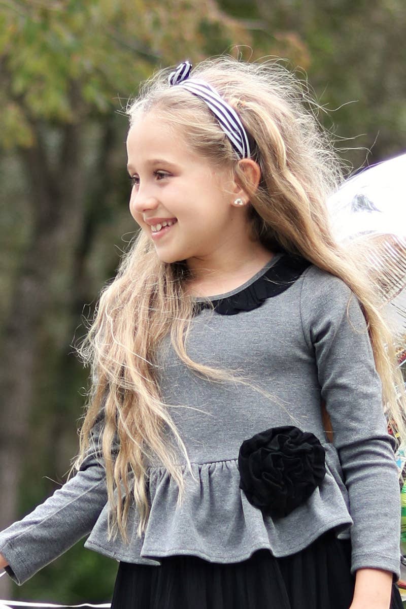 SISSYMINI - Vendita all'ingrosso Vestito - Bambini - Abito a maniche lunghe con volant a peplo per bambine e bambine | LV3613