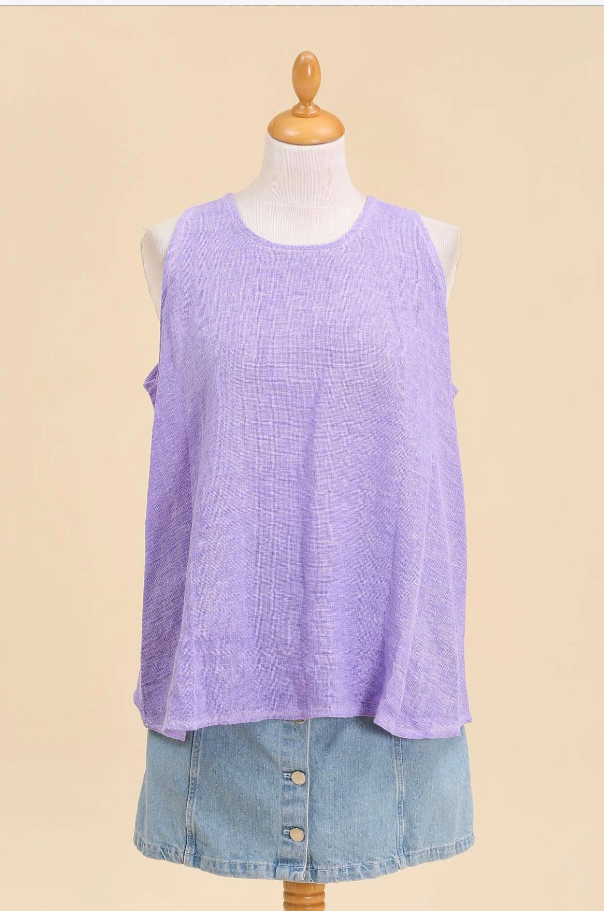 LÉA & LUC - Vente Débardeur – femme - Débardeur en 50% coton et 50% Lin REF. 91688