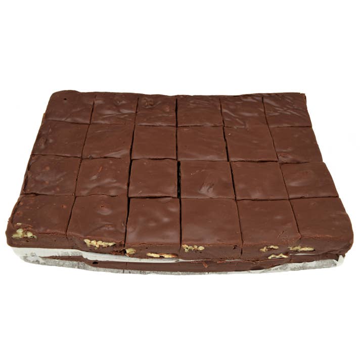 Sugar-Free Chocolate Walnut Fudge (40) 2oz Pre-Cut Pieces - 5lb Total Weight for wholesale by Country Fresh Food & Confections, Inc.