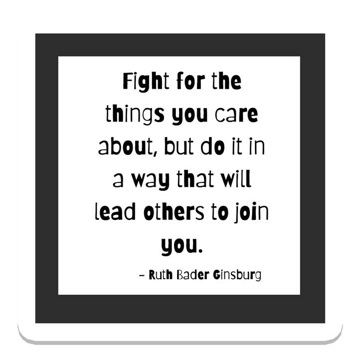 Citação de Luta | RBG | Política | Autocolante à Prova de Água por atacado de SlapPolitics Stickers