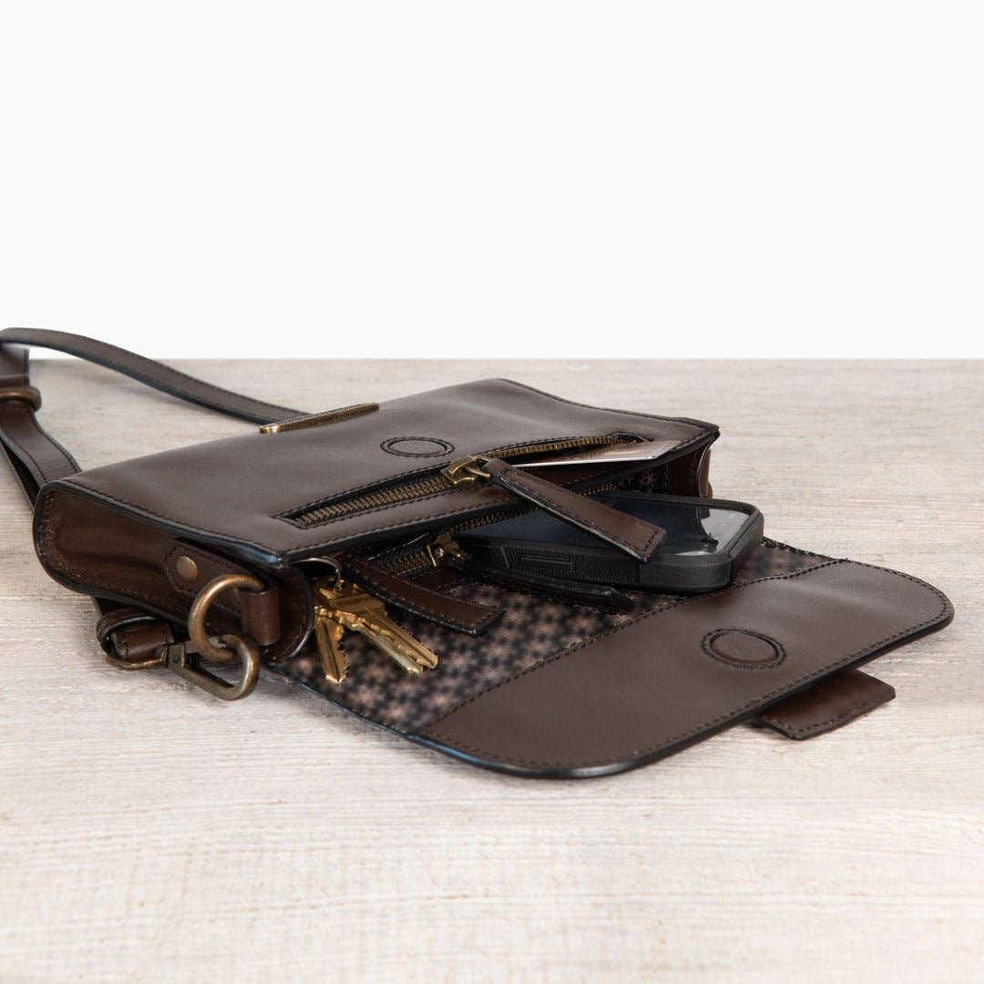 URBAN-EQUESTRIAN - Vendita all'ingrosso Borsa a tracolla - Donna - Dalton - Borsa a tracolla di lusso in pelle con morsetto per cavallo in marrone scuro2