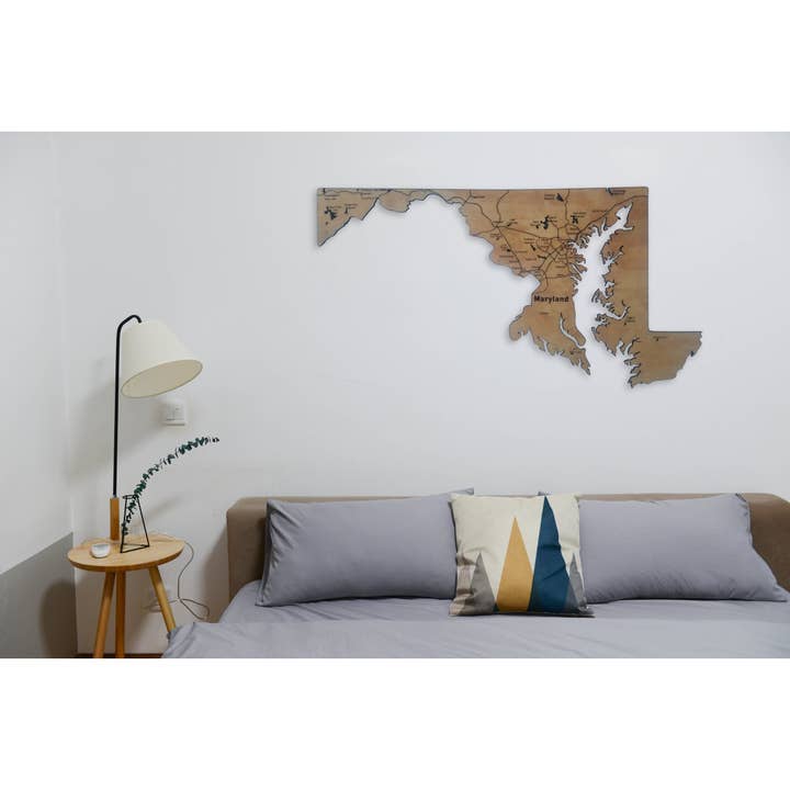 Maryland Wood Map for wholesale by Meridian Maps