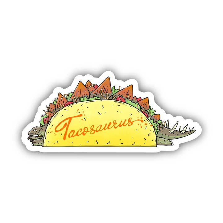 Taco-saurus Stegosaurus Dinosaur Sticker for wholesale by Big Moods