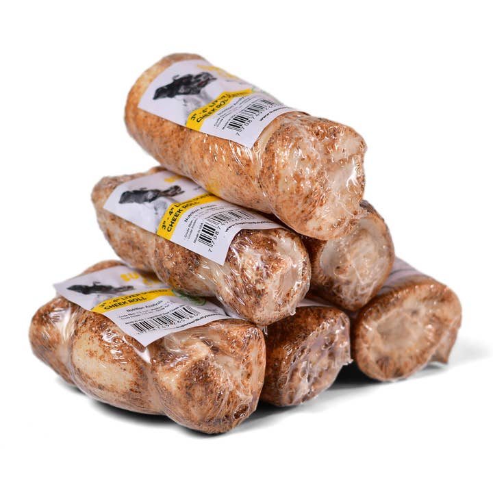 Supercan Bully Sticks - Wholesale Pet Treats - Dog - 3" to 4" Beef Cheek Rolls Dusted
