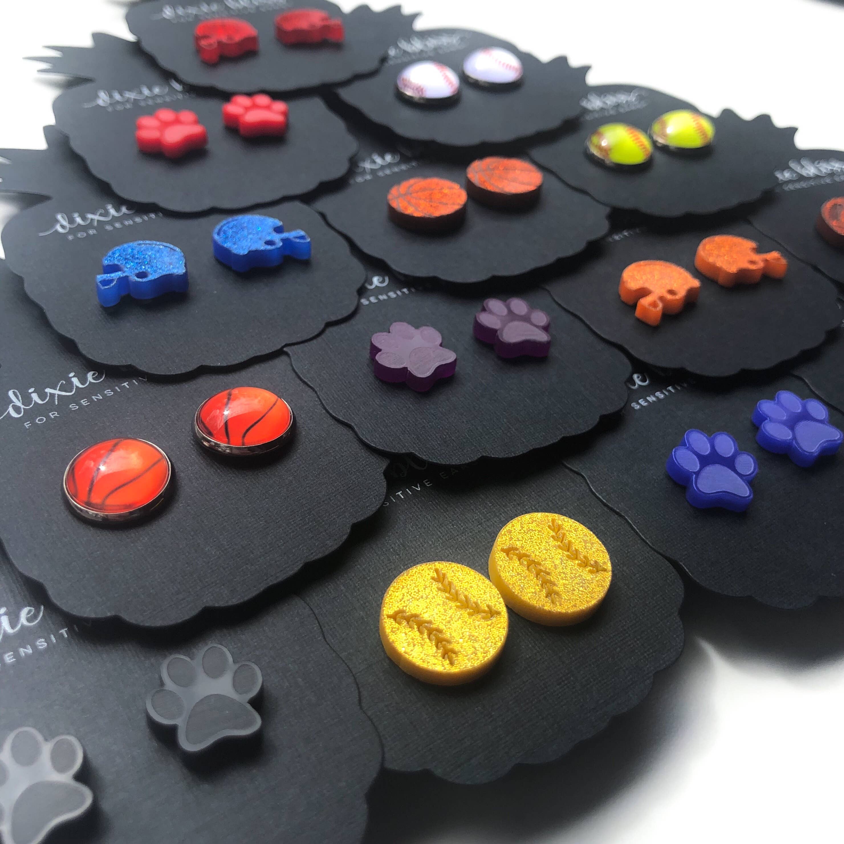 Dixie Bliss - Wholesale Stud/Post Earrings - Football Helmets Sport Team - 8 colors5