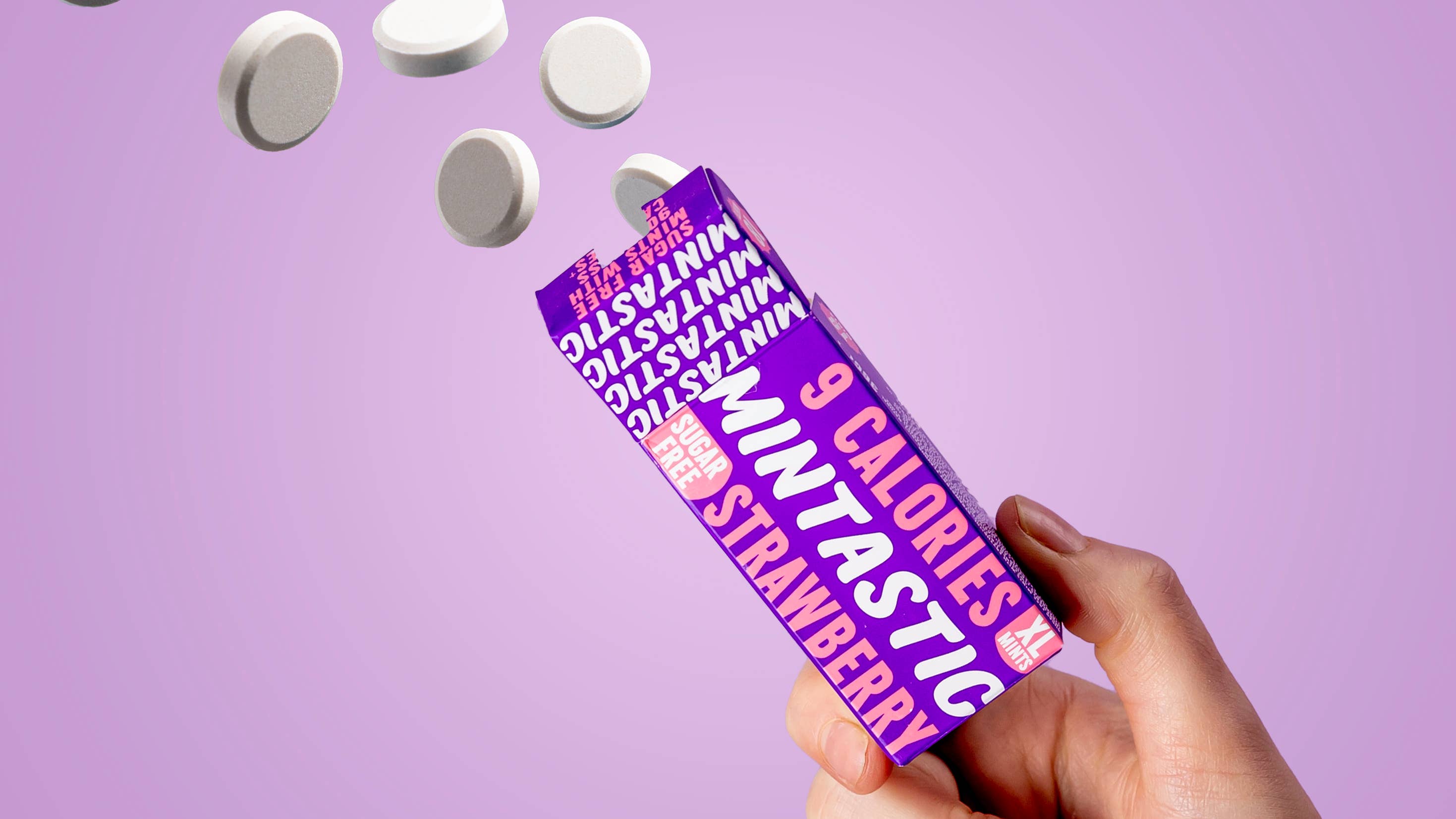 Mintastic - Wholesale Mints - Mintastic® 9 Calories Sugar Free Mints Strawberry 36g2