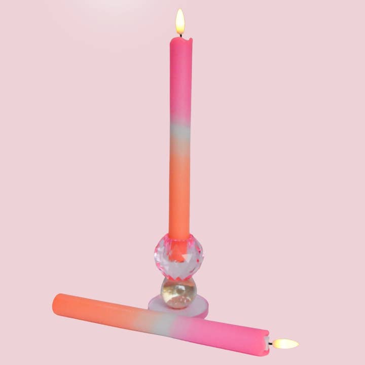 LED Pillar Candle Pink Orange - Set of 2 for wholesale by Aifcandles