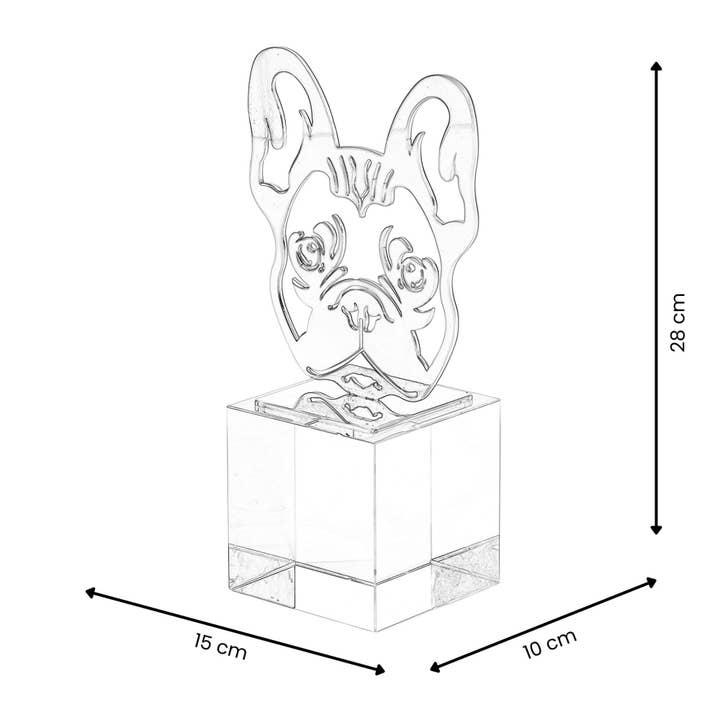 ADM Home Decoration - Wholesale Decorative Tabletop Object - 'French Bulldog Head' decorative object - Gold3