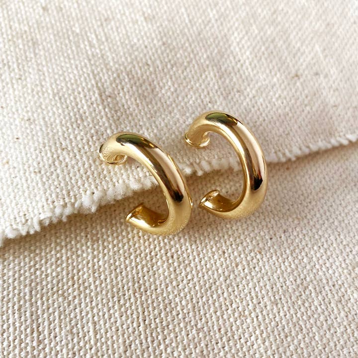 GoldFi - Wholesale Hoop Earrings - 18k Gold Filled Half-Hoops Earrings3