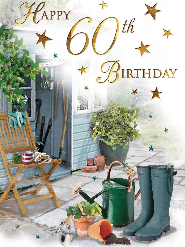 Carte d'anniversaire pour âge marquant, 60 ans H, Jardinage pour la vente par Piccadilly Greetings