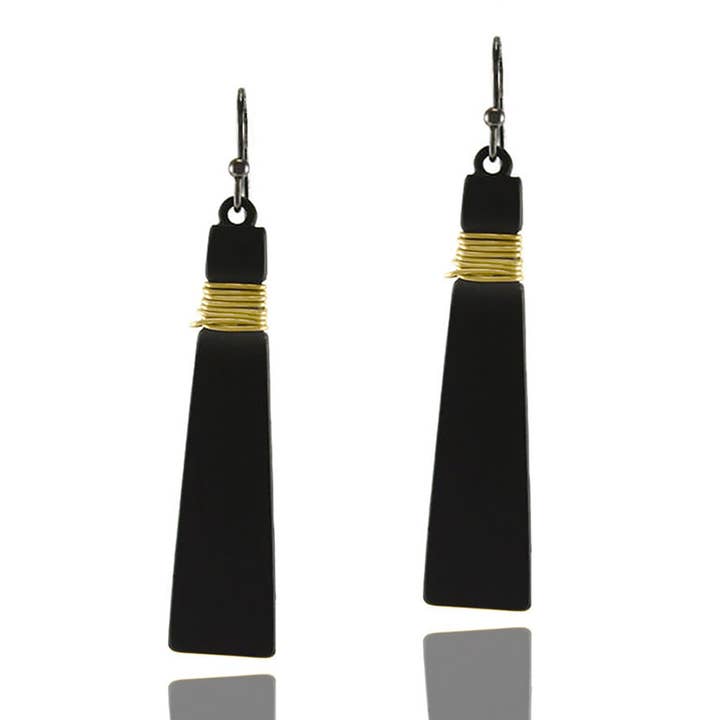 Brincos pendentes de barra vertical enrolados em arame por atacado de NY Jewelry House