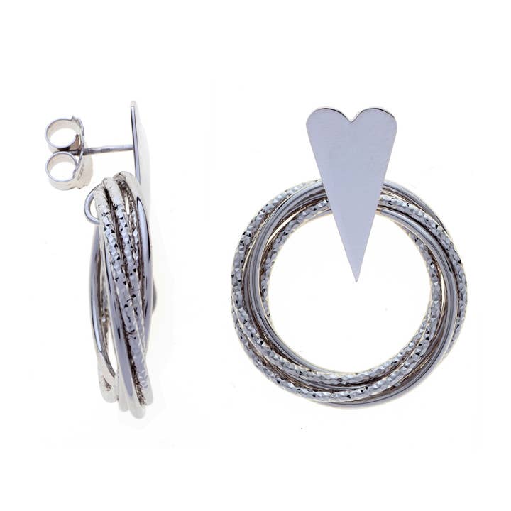 BRIGHT MINDS OHRRINGE VERSILBERT RHODINIERT, HANDGEMACHT für den Großhandel von PNG68