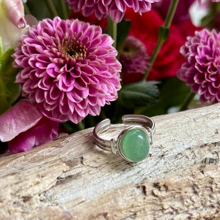 Silver Aventurine Single Band Ring for wholesale by Ocean Ripples