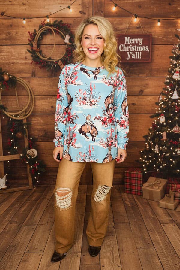luluclothes - Wholesale Tunic - Women's - Wild west horse riding long sleeve women blouse XCH165970