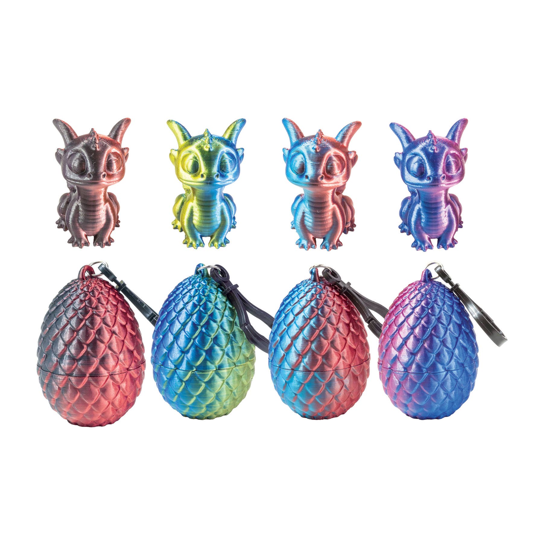 Geddes - Wholesale Keychain - Kids - 3D PRINTED DRAGON EGG W/ MINI DRAGON KEYCHAIN   12/DSP0