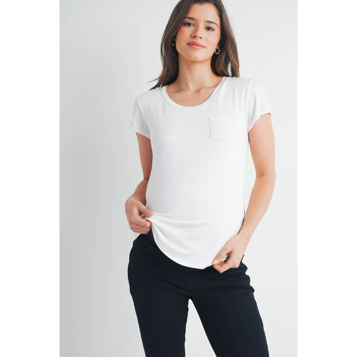 Hello Miz - Wholesale Nursing Top - Maternity - Round Neck Maternity Nursing Pocket T-Shirt 13
