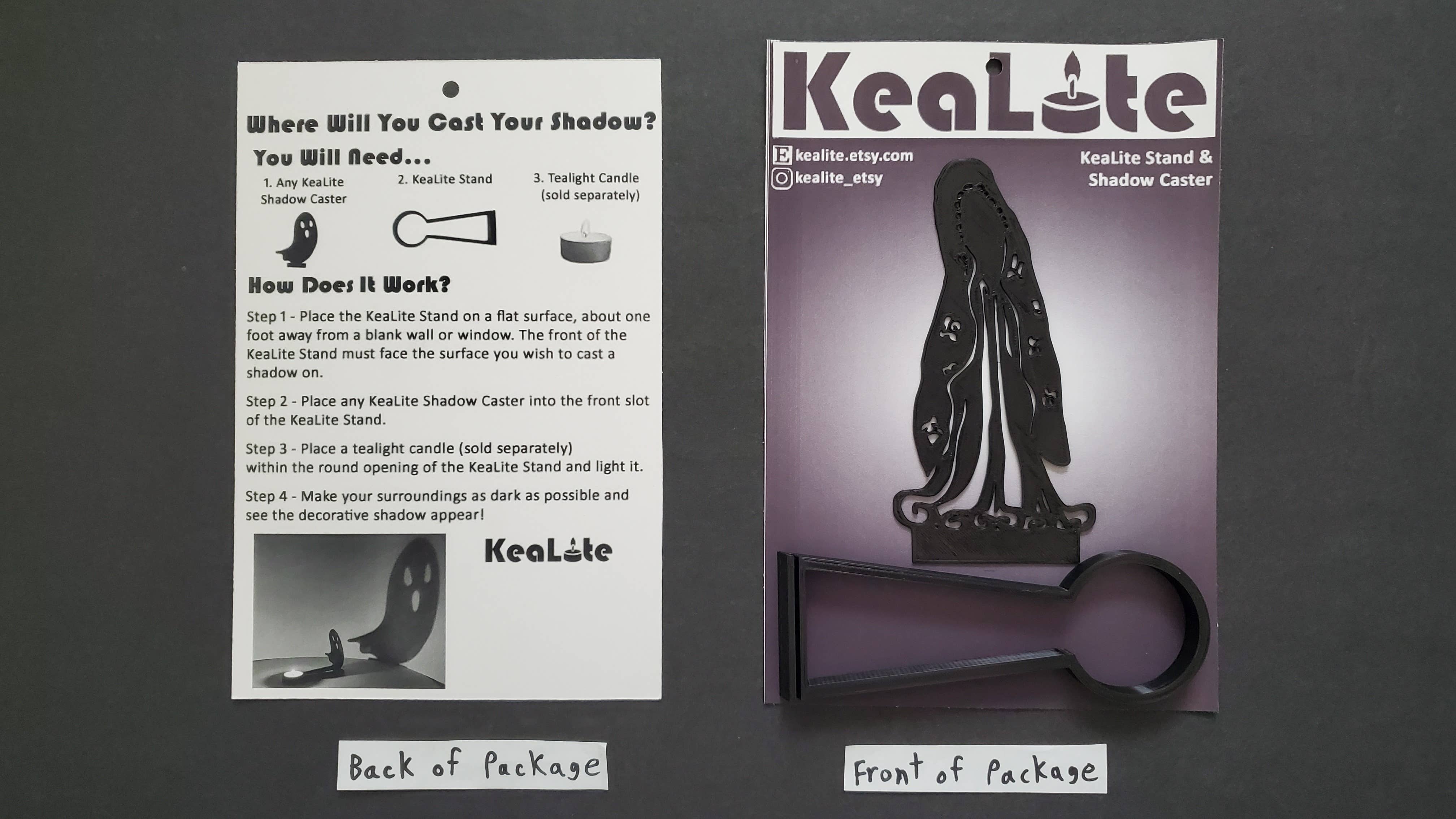 KeaLite - Wholesale Decorative Tabletop Object - KeaLite La Llorona Shadow Caster and KeaLite Stand  1