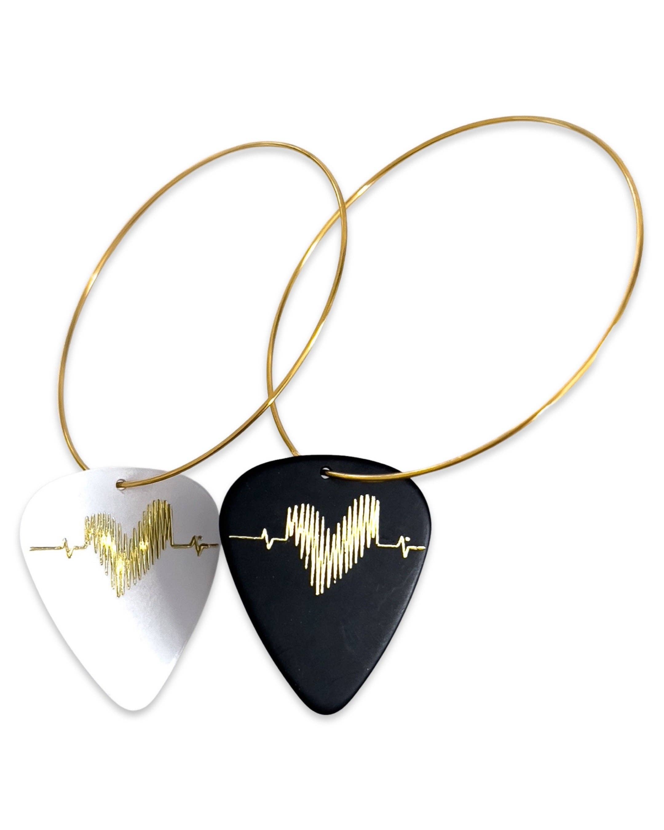 Groupie Love - Venta al por mayor Pendientes colgantes - Pendientes reversibles para inhalar y exhalar con forma de púa de guitarra1