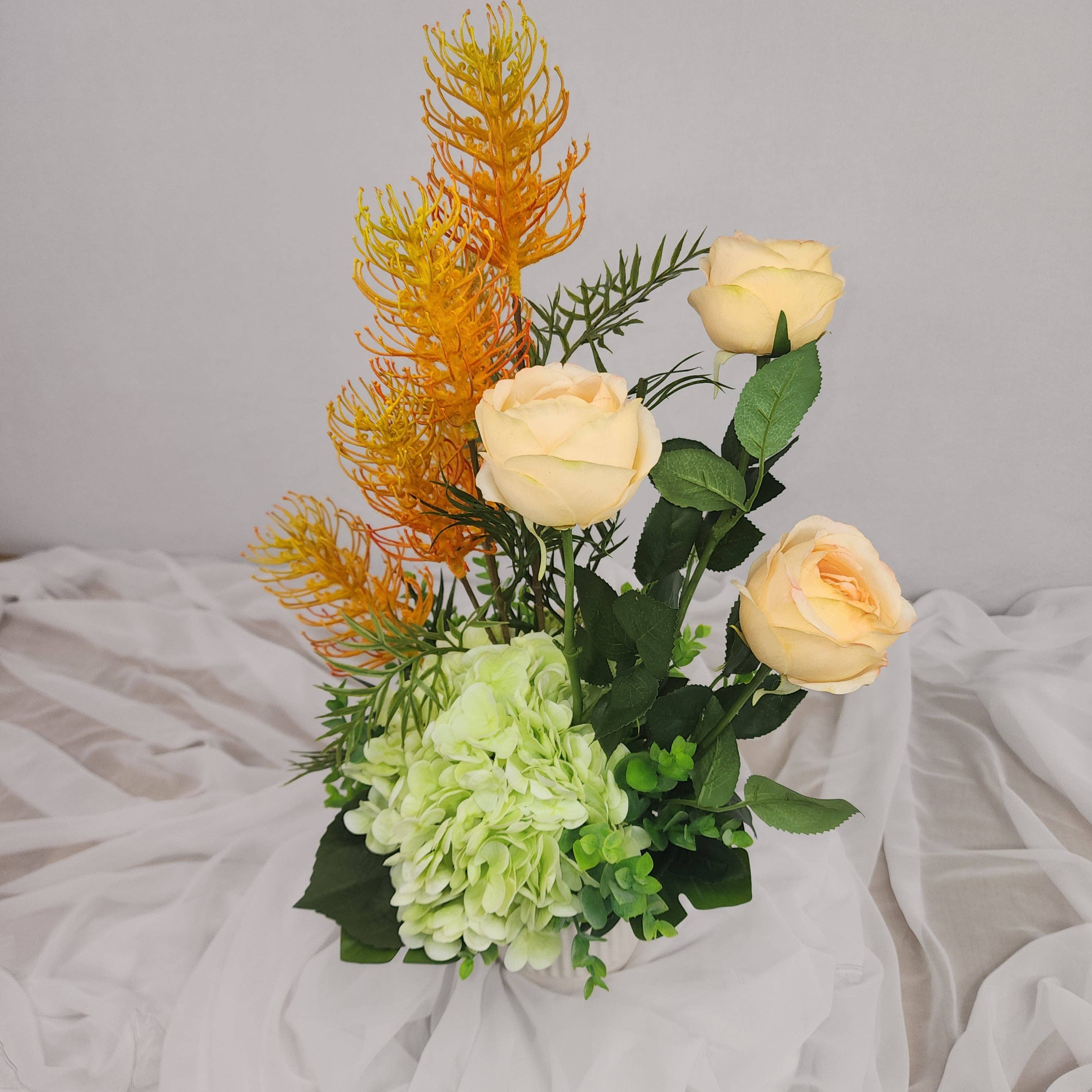 Realistic Artificial Flowers - Wholesale Artificial flowers - Golden Grevillea Tall Arrangement - Realistic Artificial Flowers2
