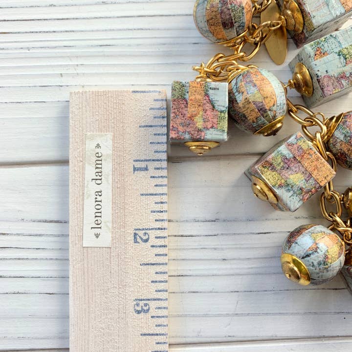 Lenora Dame - Wholesale Charm/Dangle Bracelet - Wanderlust Vintage Map Charm Bracelet5