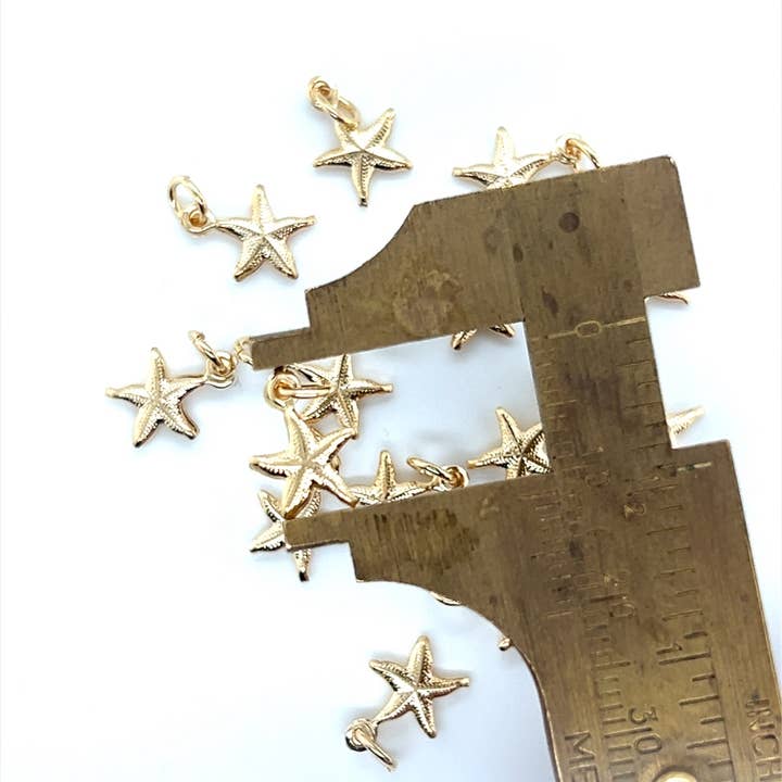 The Bead Bazaar - Wholesale Individual Charm/Pendant - 18K Gold Filled Mini Starfish Charm