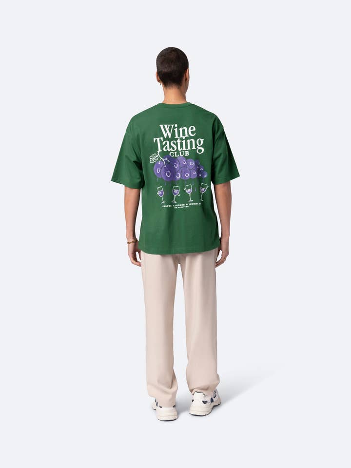 Wine Tasting T-Shirt - Bottle Green for wholesale on Faire