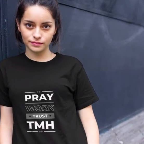 Diamond Eyes Enterprises - Wholesale Screen Printed T-Shirt - Women's - Pray, Work, Trust The Most High T-Shirt1