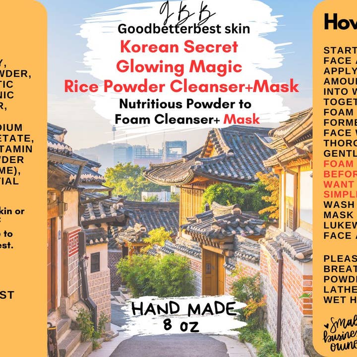 gbb Goodbetterbest Skin - Wholesale Facial Cleanser - Korean Secret Glowing Magic Rice powder to foam Cleanser+Mask 4oz 8oz4