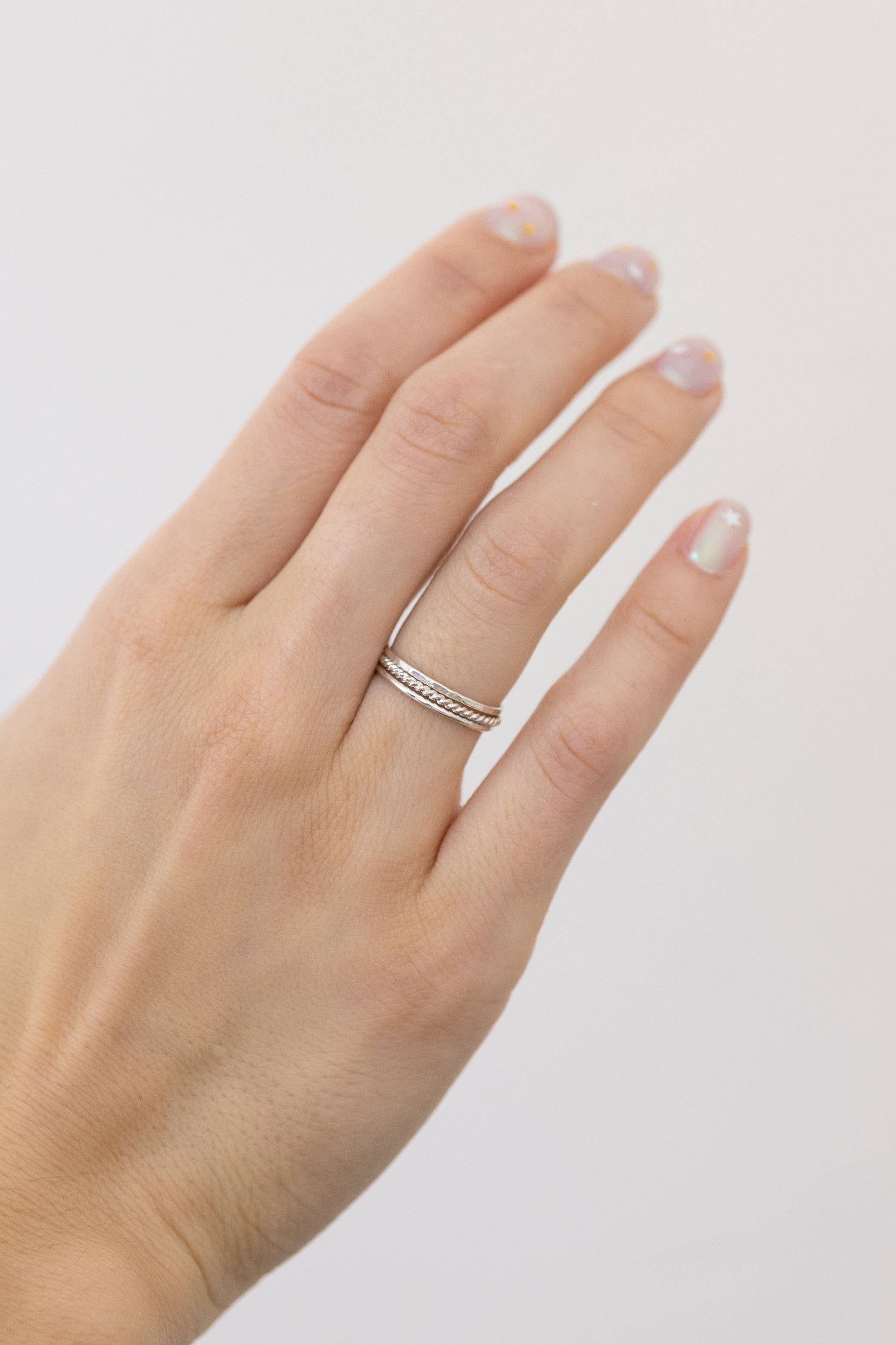 The Land of Salt - Wholesale Band/Stacked Ring - Hammered Stacking Ring in Sterling Silver3