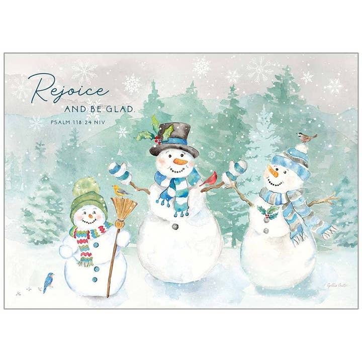 Tarjetas navideñas Snowman Trio Faith en una caja para venta al por mayor de Legacy