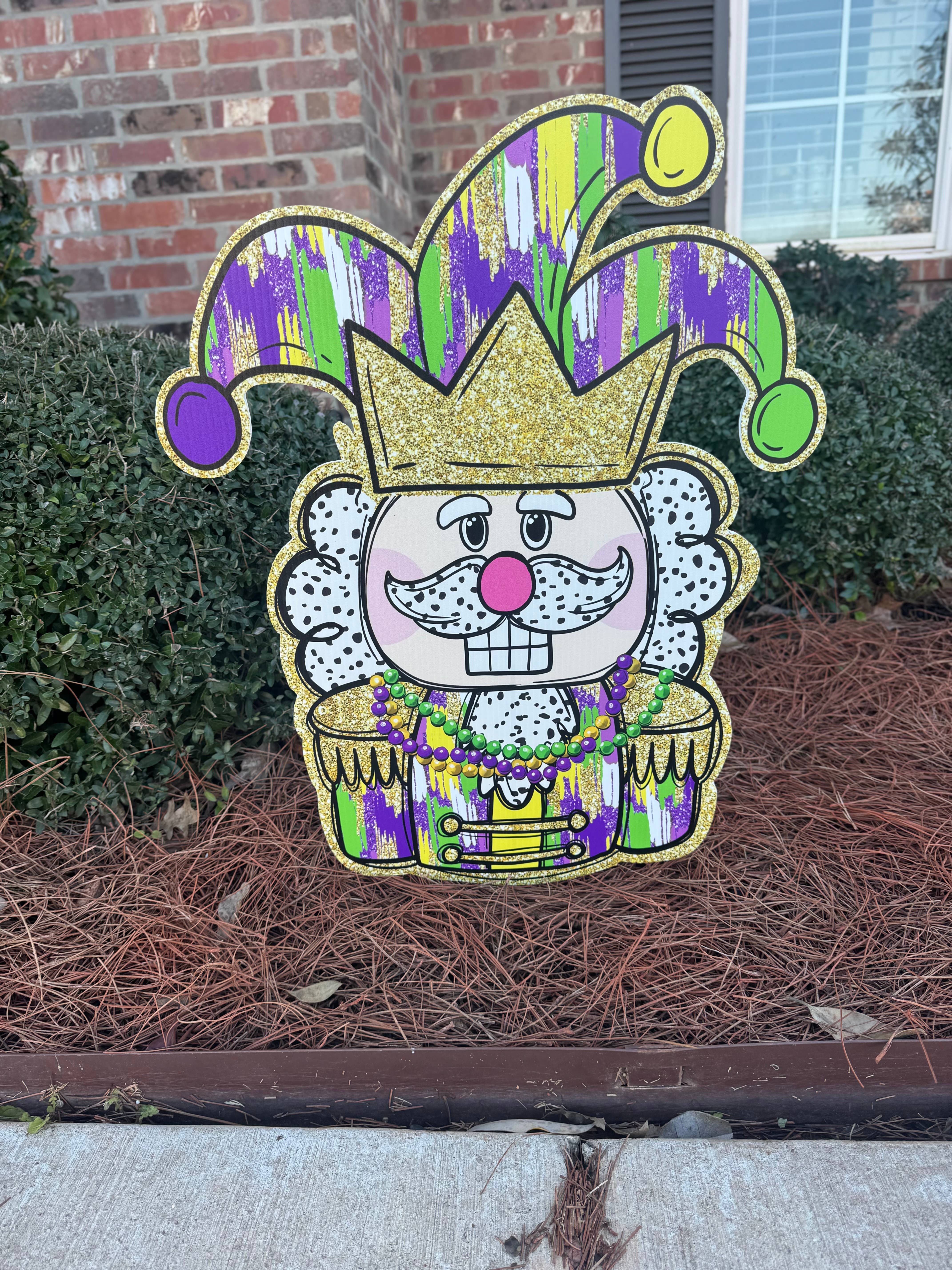 Lovely Reese - Wholesale Outdoor Sign - Jester Mardi Gras Nutcracker 1