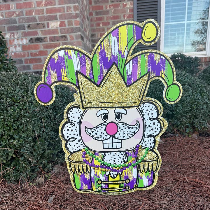 Lovely Reese - Wholesale Outdoor Sign - Jester Mardi Gras Nutcracker 1