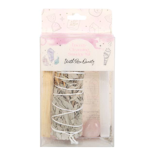 Something Different Wholesale - Wholesale Sage Bundle - White Smudge Kit with Rose Quartz Crystal