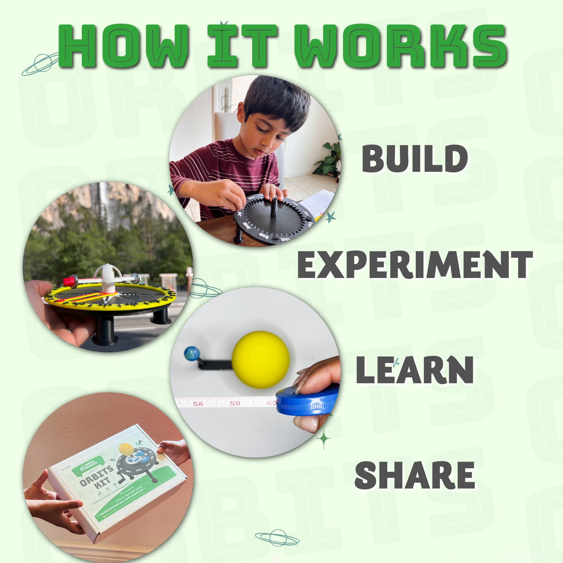 Junior Engineer - Wholesale Building Set - Kids - Orbits STEM Kit - Sun, Earth, and Moon Model with Gears5