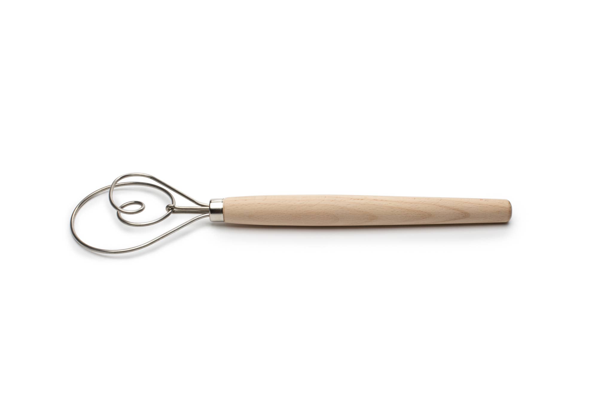 Fox Run Brands - Wholesale Whisk - Fox Run Danish Dough Whisk, Stainless Steel and Wood, 12"4