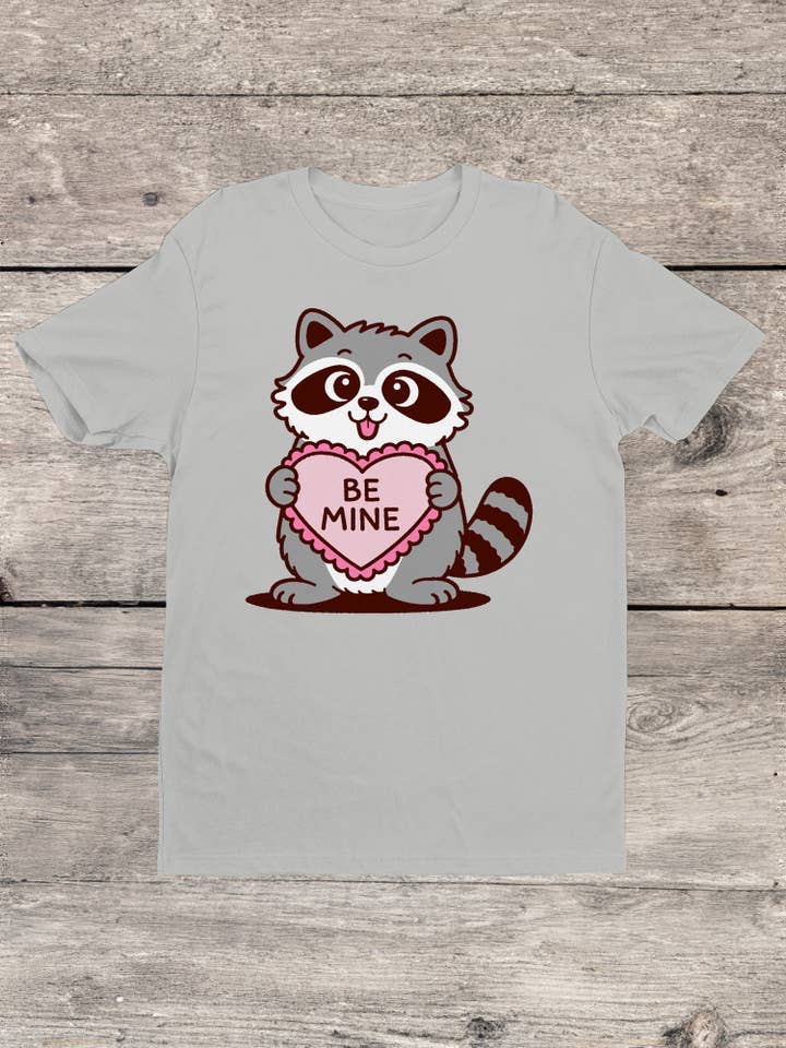 Raccoon Be Mine Valentine Design Men's T-shirt for wholesale by Swift Retail