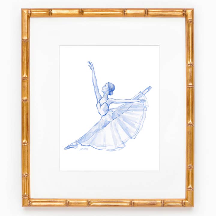 Impresión artística en acuarela Leaping Ballerina para venta al por mayor de Simply Jessica Marie
