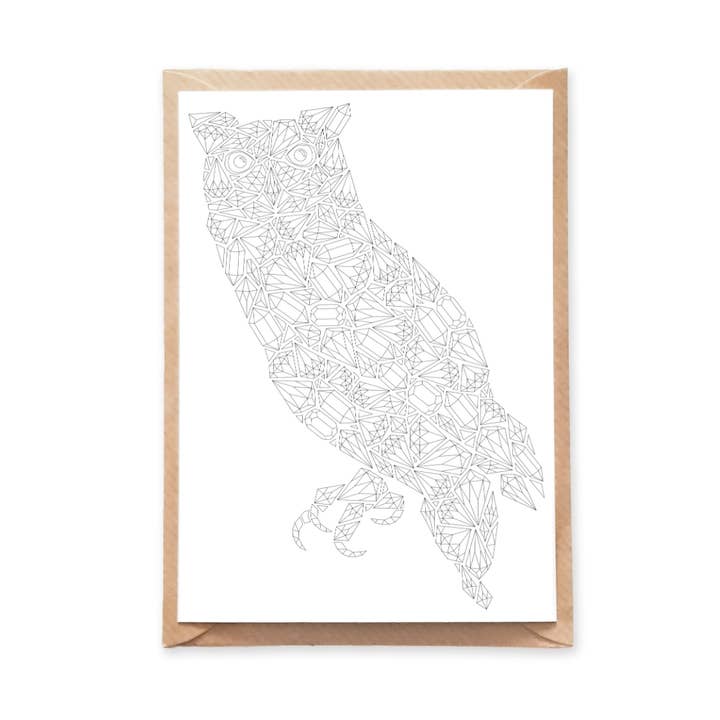 Diamanter Ugle Farvelægning Postkort for engroshandel hos Anna Grunduls Design