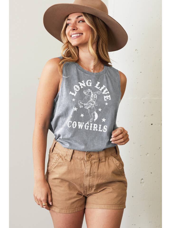 OAT COLLECTIVE – wholesale Tank top – Women′s – LONG LIVE COWGIRLS Mineral Graphic Tank Top1