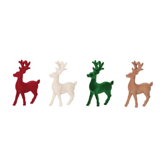 Christmas Flocked Deer In Box Set 12 for wholesale by C&F Home